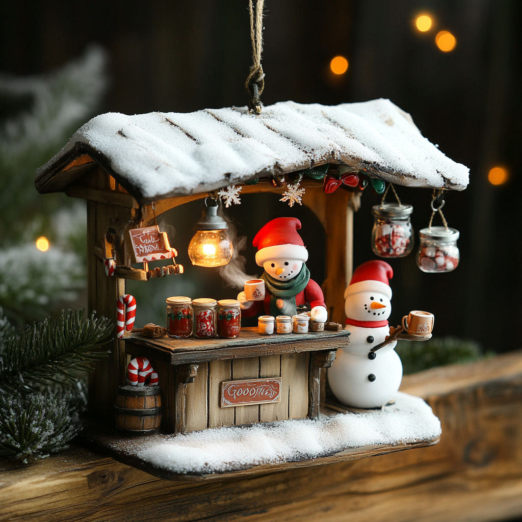 Snowman Coffee Shop WJ2411090CL Christmas Ornament