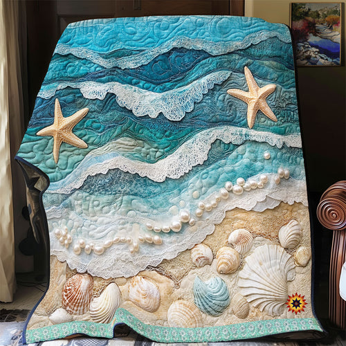 Starfish Sparkle Seashore WU1312028CL Quilt