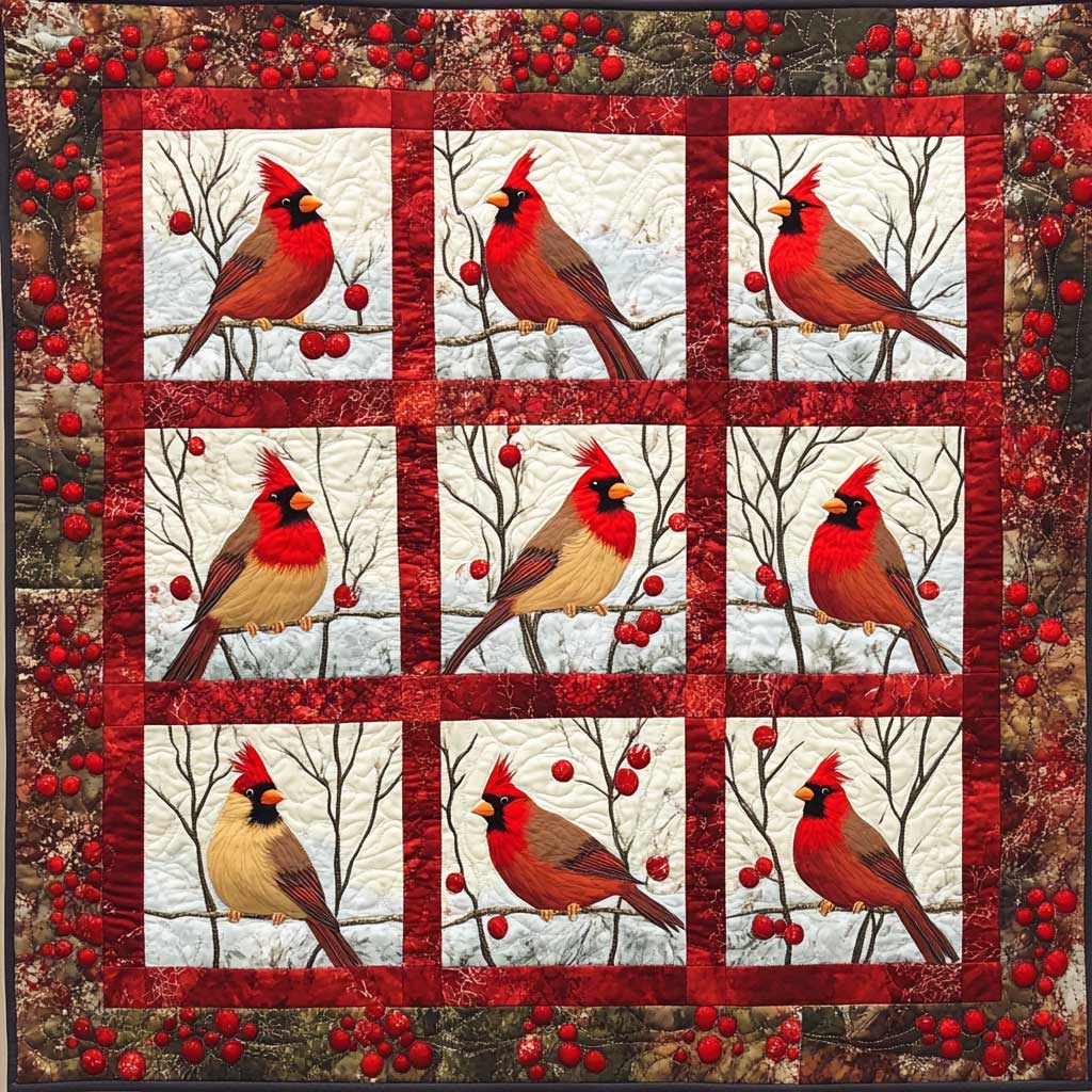 Stunning Cardinals XR0108017CL Quilt