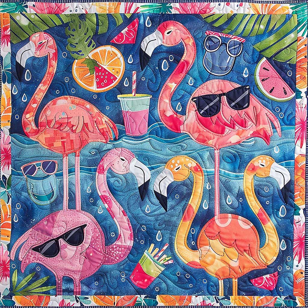 Summer Flamingoes WM2907001CL Quilt