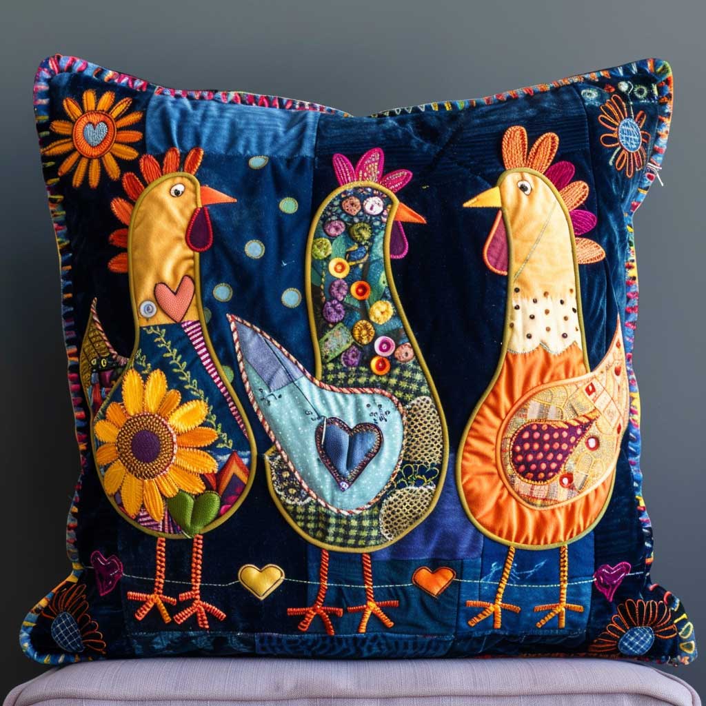 Sun Chickens XR2307006CL Quilt Pillow Case