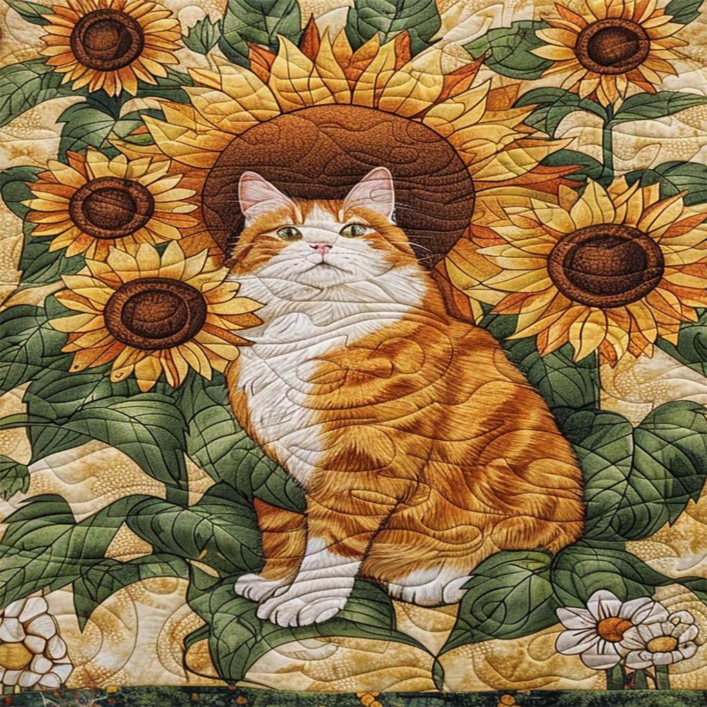 Sunflower Cat WJ3107033CL Quilt