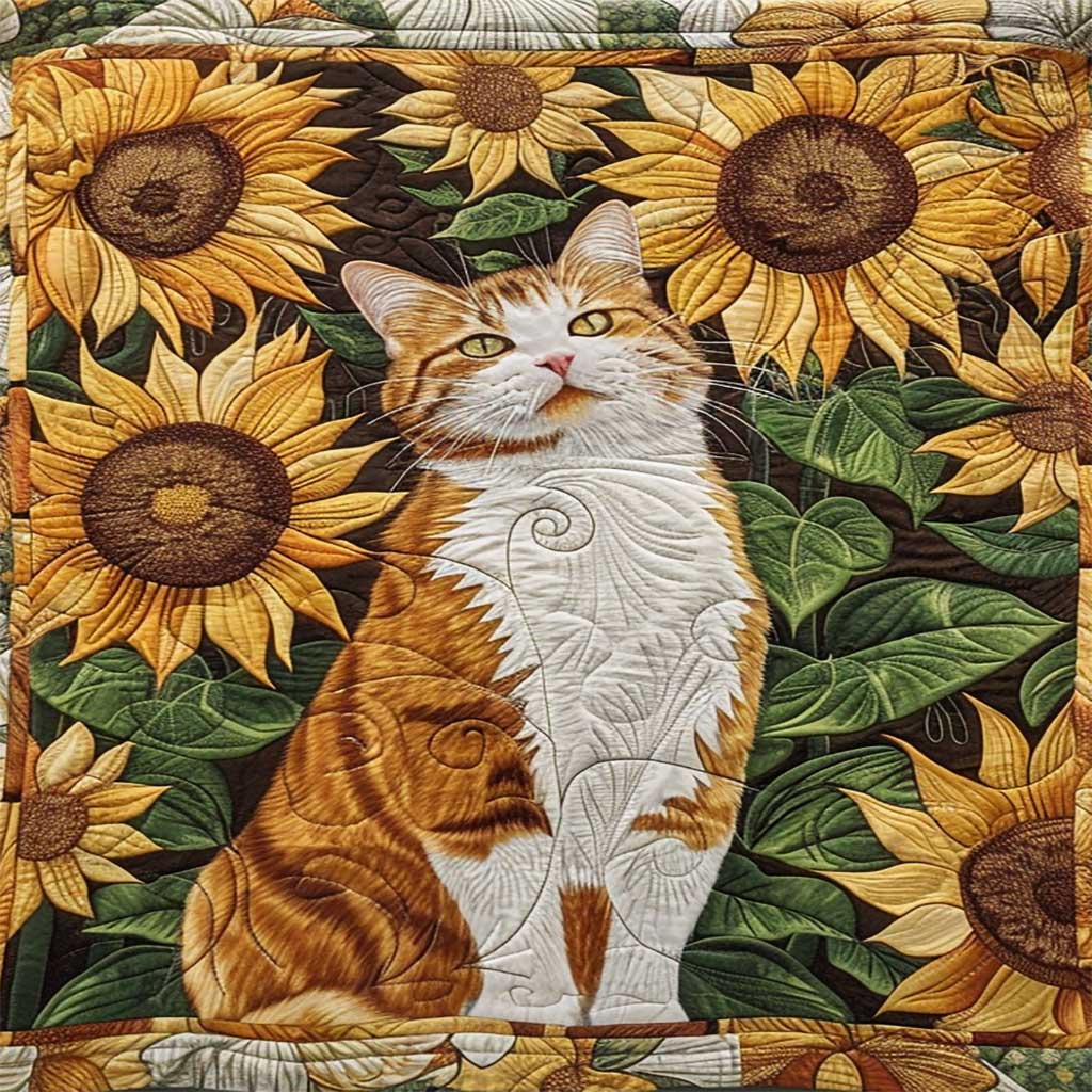 Sunflower Cat WJ3107034CL Quilt