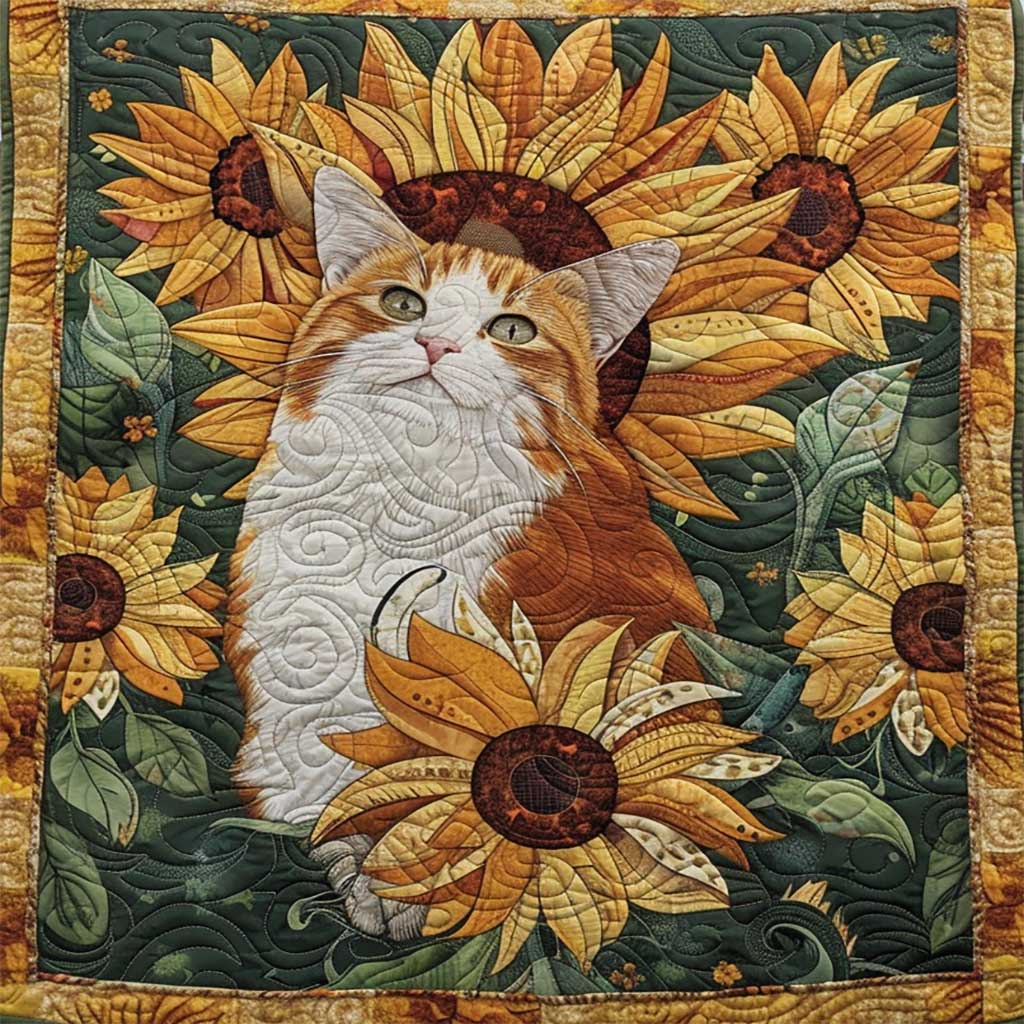 Sunflower Cat WJ3107035CL Quilt