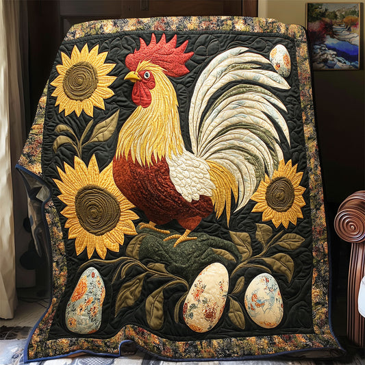 Sunflower Egg Rooster WX2003037CL Quilt
