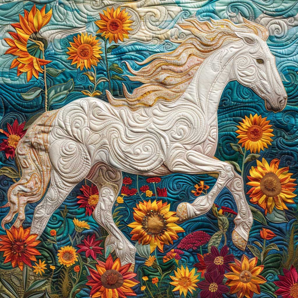 Sunflower Wander Horse XR1008025CL Quilt