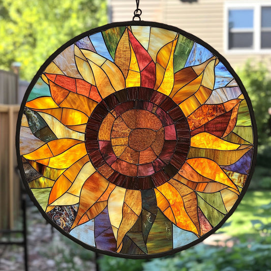 Sunflower WU1701018CL Stained Glass Suncatcher