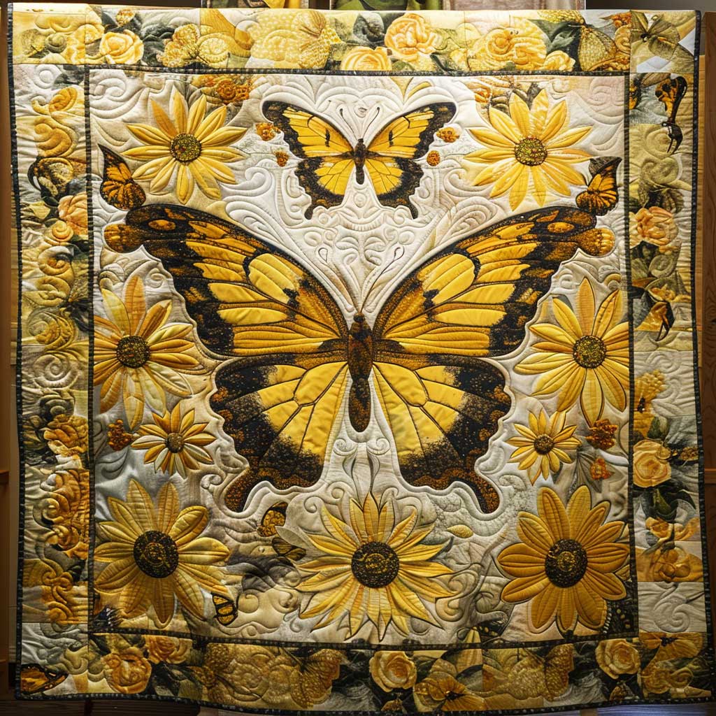 Sunflowers And Butterflies WJ2507027CL Quilt