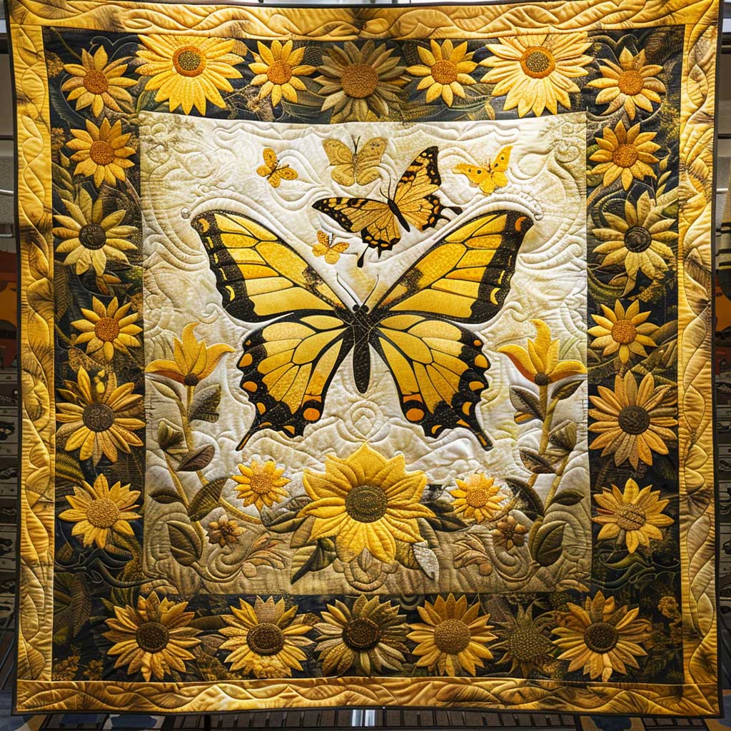 Sunflowers And Butterflies WJ2607035CL Quilt