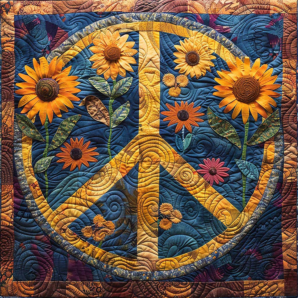 Sunflowers Peace Sign WM2907001CL Quilt