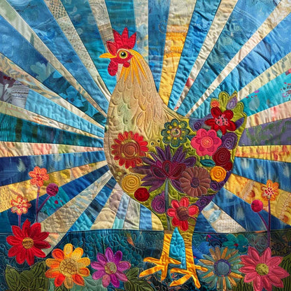 Sunny Garden Chicken XR2407031CL Quilt