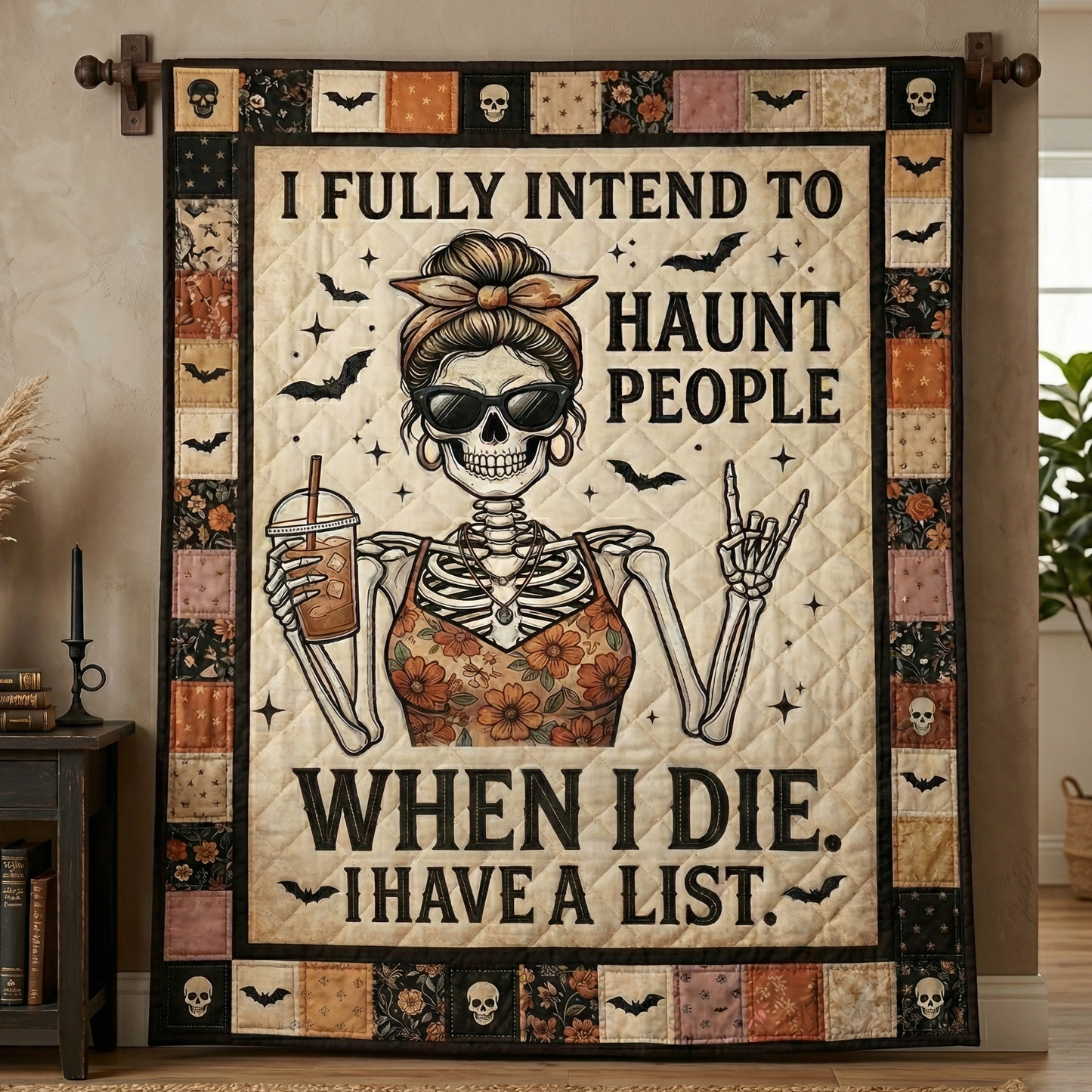 Sassy Skeleton Humor WN0604020CL Quilt