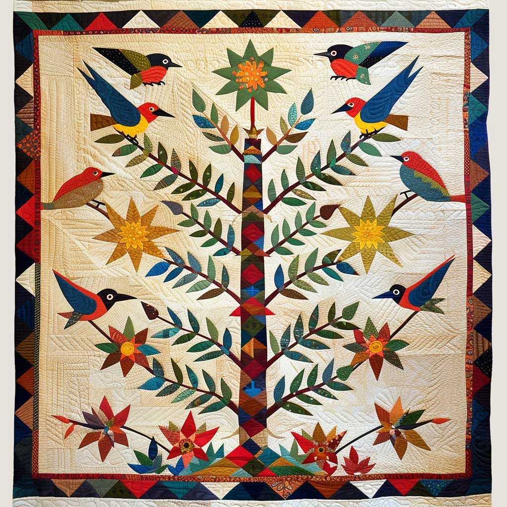 Tree Of Bird XR1706012CL Quilt