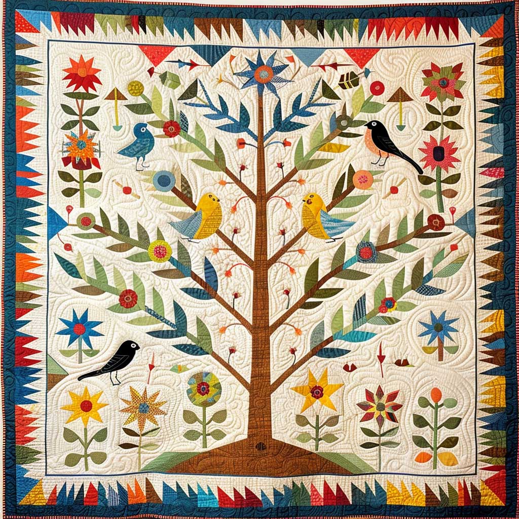 Tree Of Bird XR1706013CL Quilt