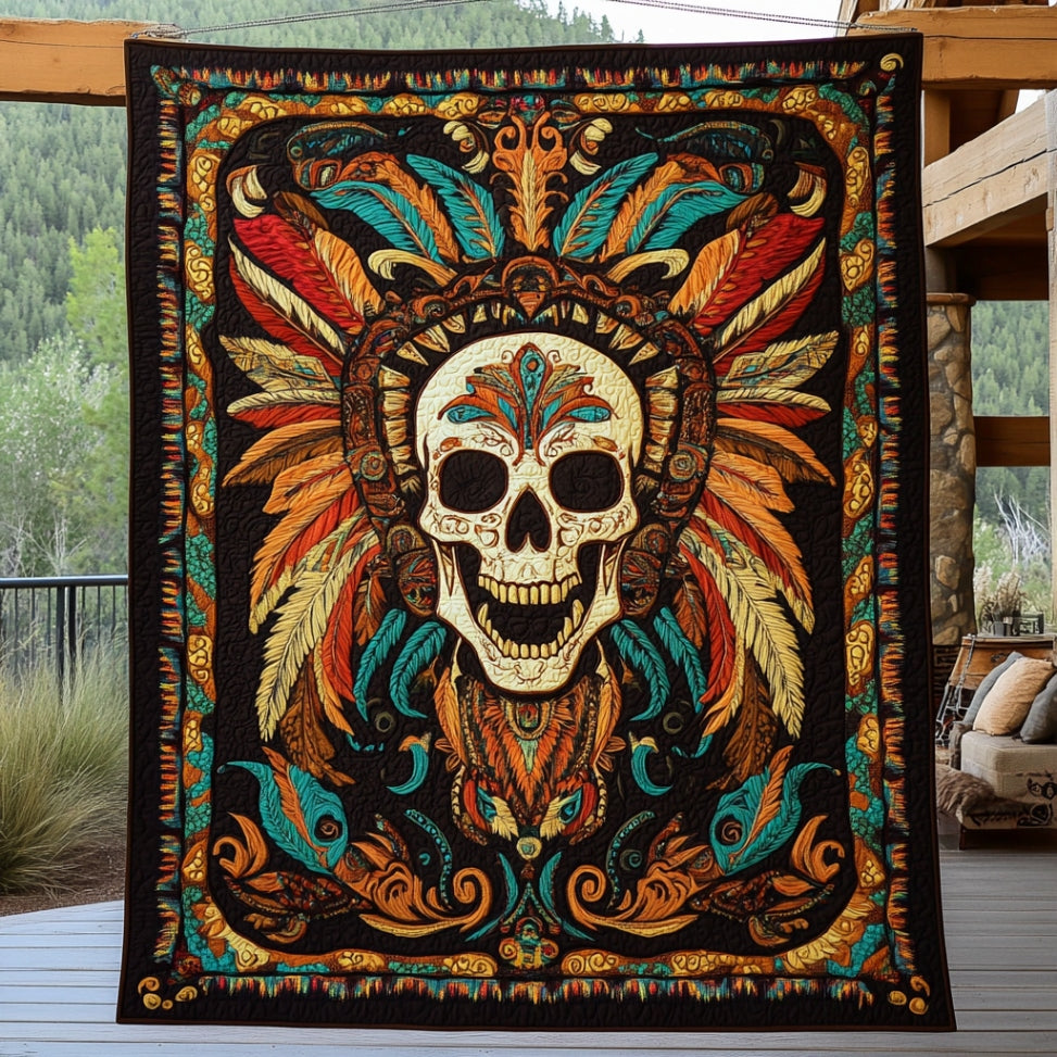 Tribal Skull WU2612122CL Quilt