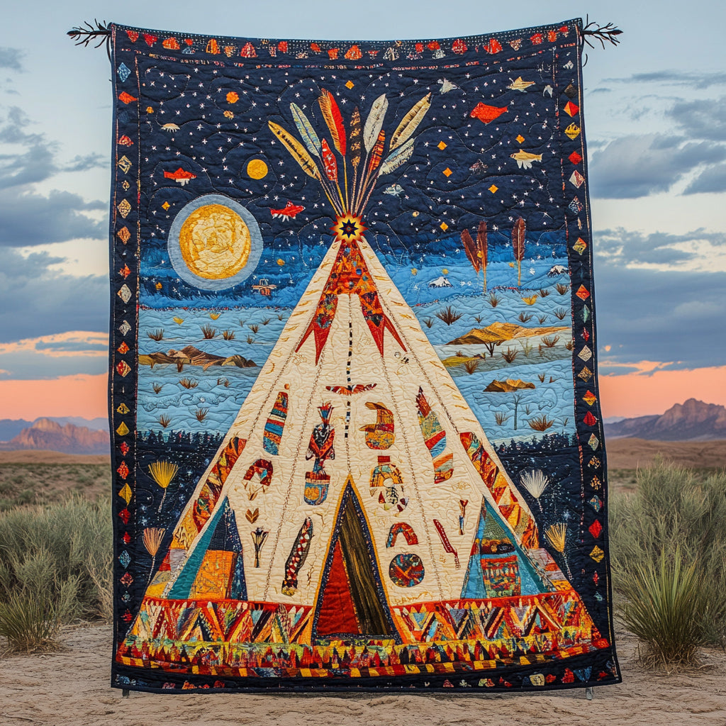 Tribal Teepee WU0911018CL Quilt