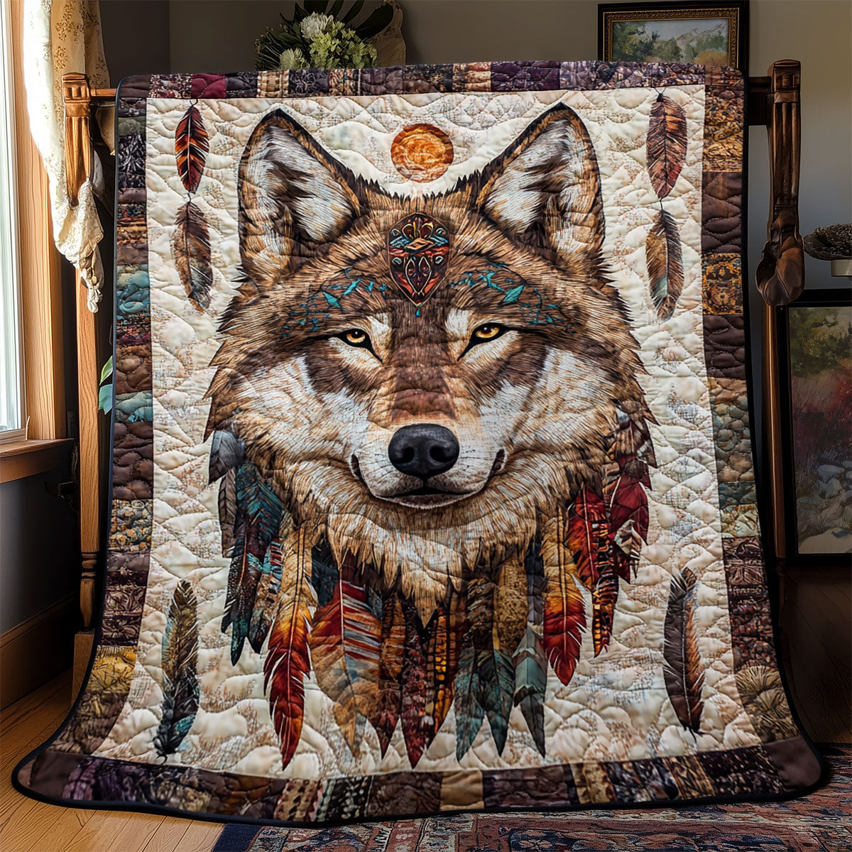 Tribal Wolf YR0802042CL Quilt