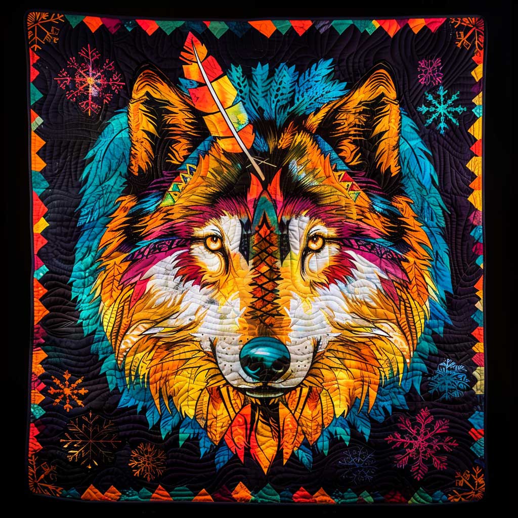 Tribe Wolf Wild Animal WP2507008CL Quilt