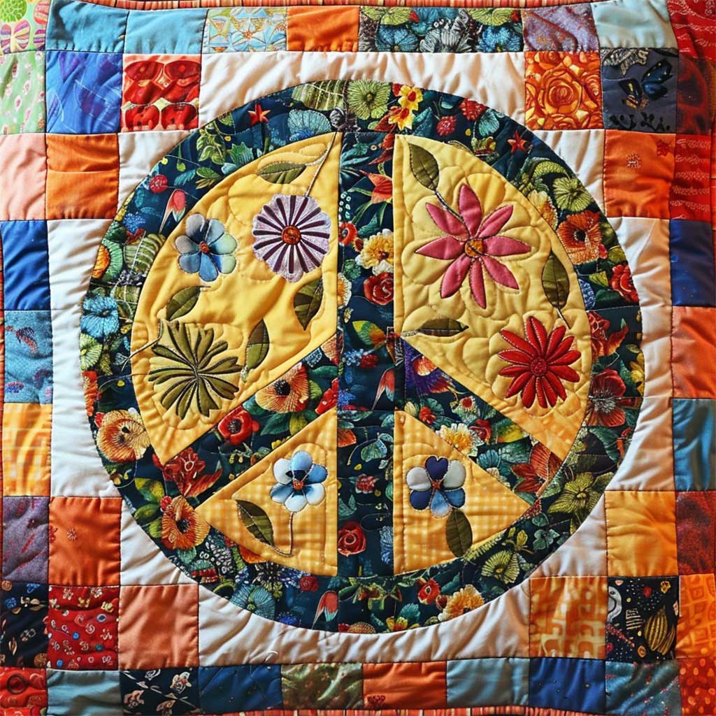 Trippy Hippie Sign WJ3007040CL Quilt