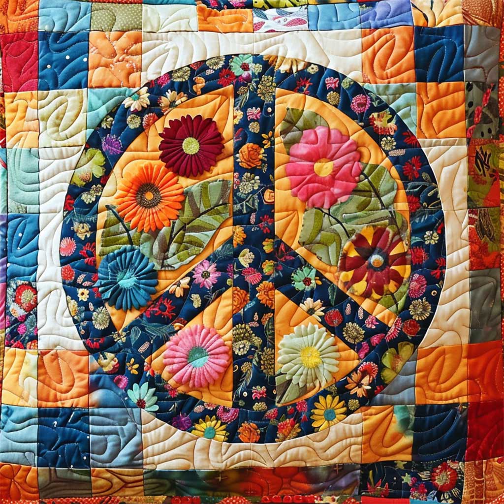 Trippy Hippie Sign WJ3007041CL Quilt