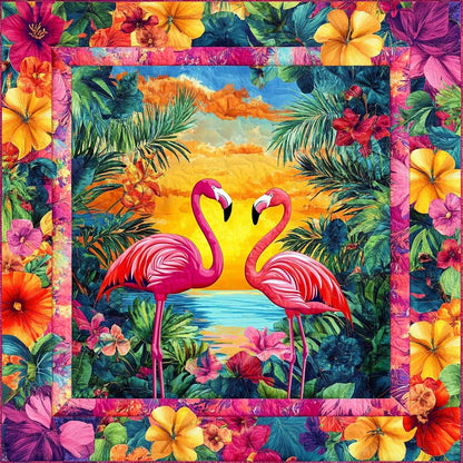 Tropical Flamingos XR0608040CL Quilt