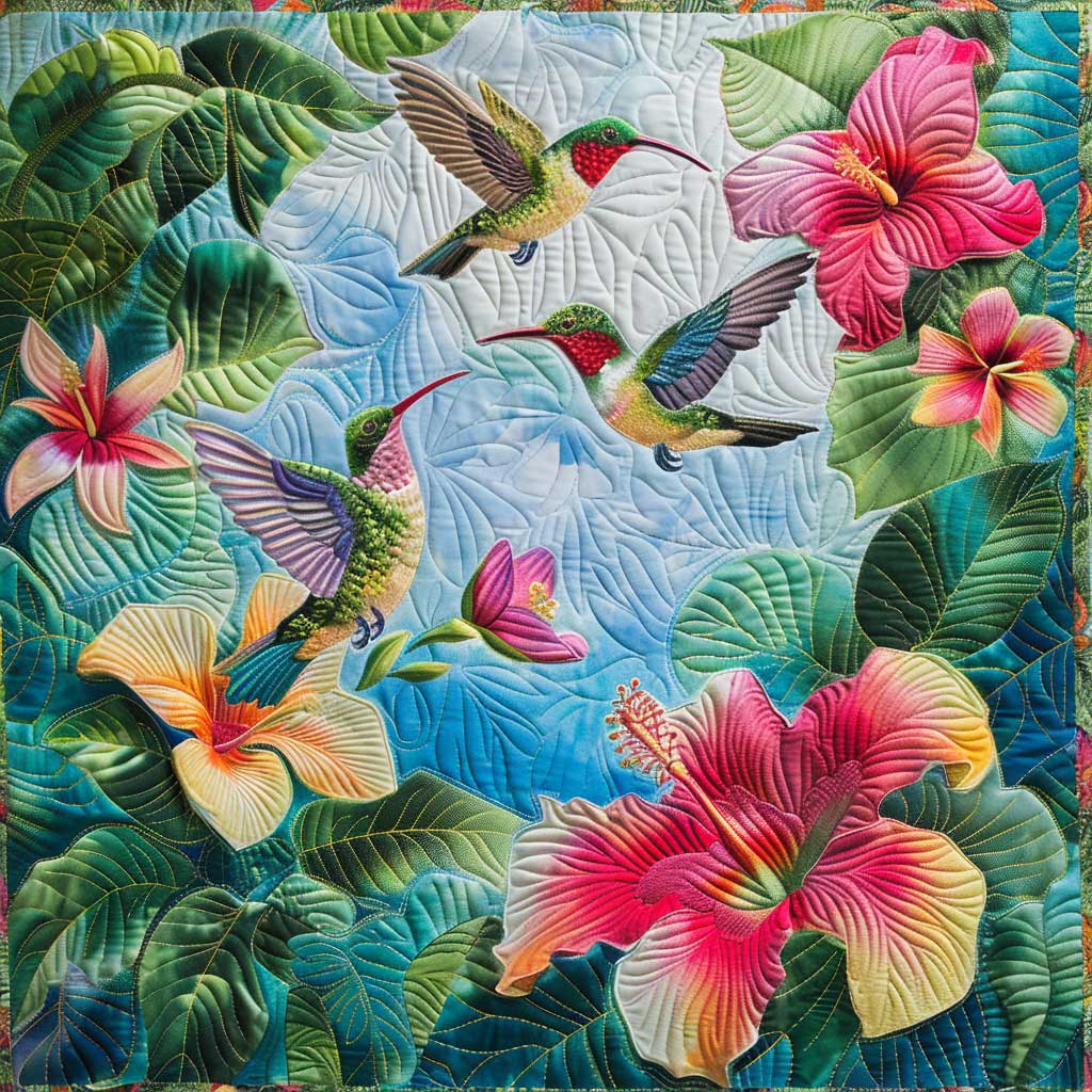 Tropical Hummingbirds XR0607015CL Quilt