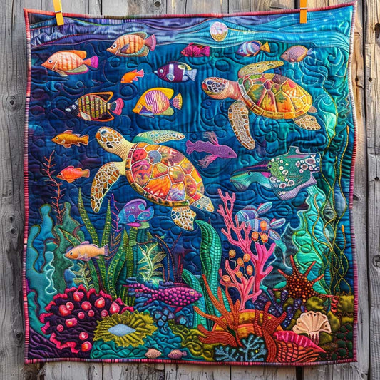 Underwater Turtles XR0808064CL Quilt