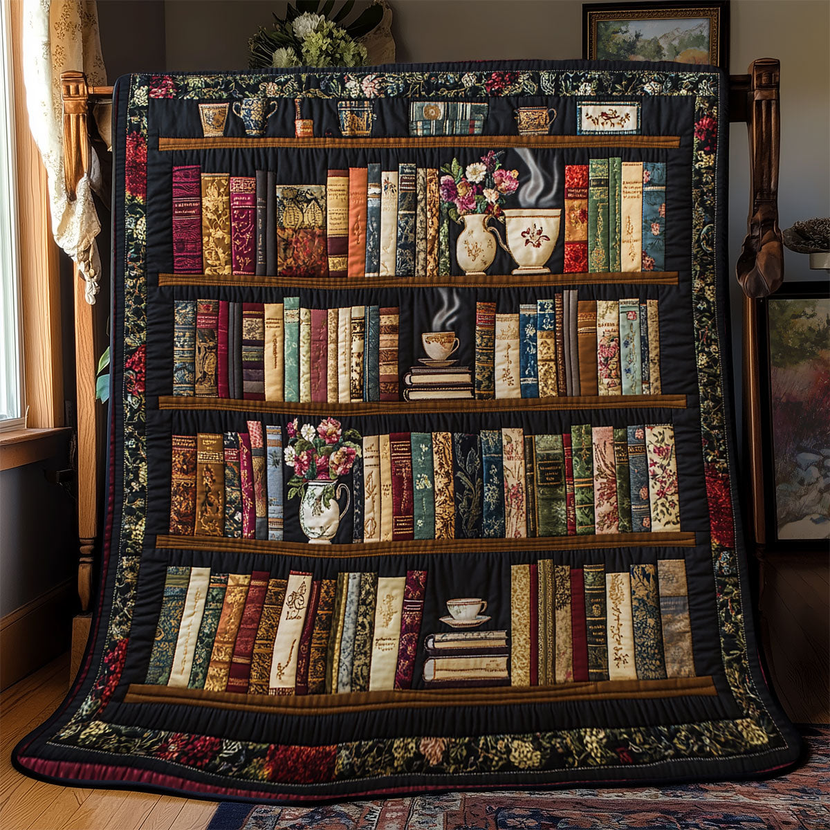 Vintage Bookshelf YR0902007CL Quilt