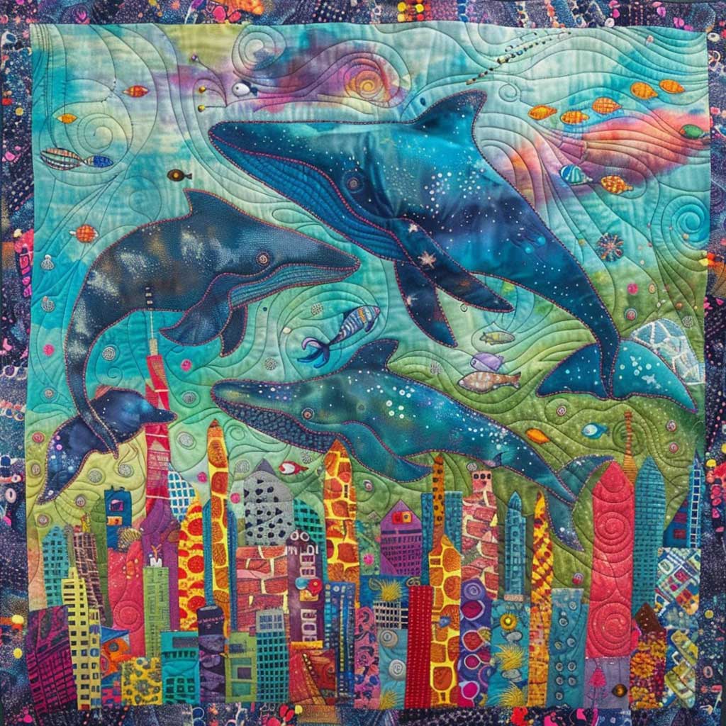 Whales In Sky WM2707001CL Quilt