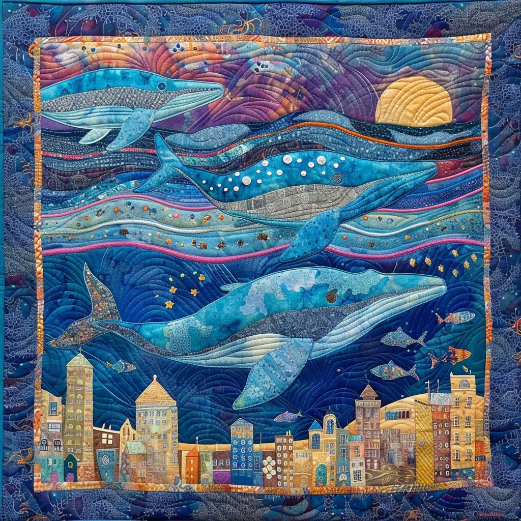 Whales In Sky WM2707002CL Quilt