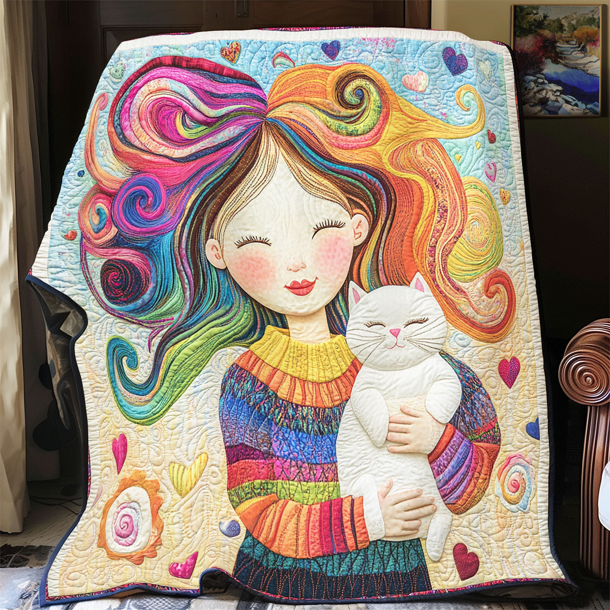 Whimsical Cat Embrace YR2801018CL Quilt
