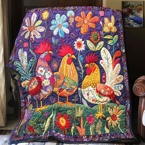 Whimsical Chicken WU2612033CL Quilt