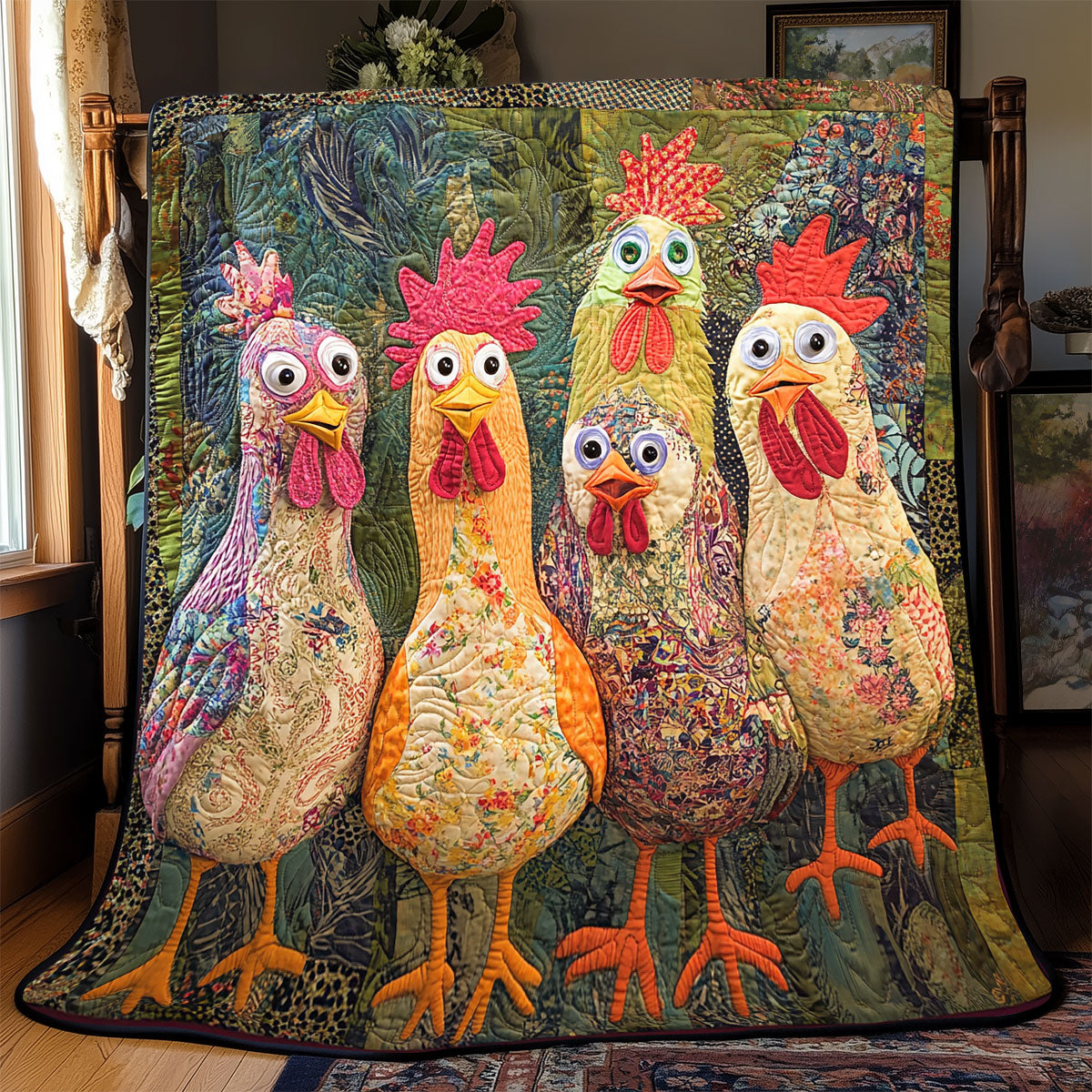 Whimsical Chicken WX1303038CL Quilt