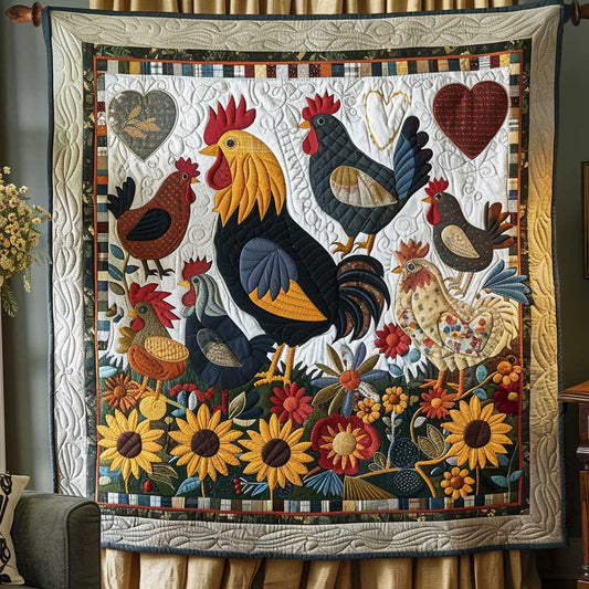 Whimsical Chickens XR1508007CL Quilt