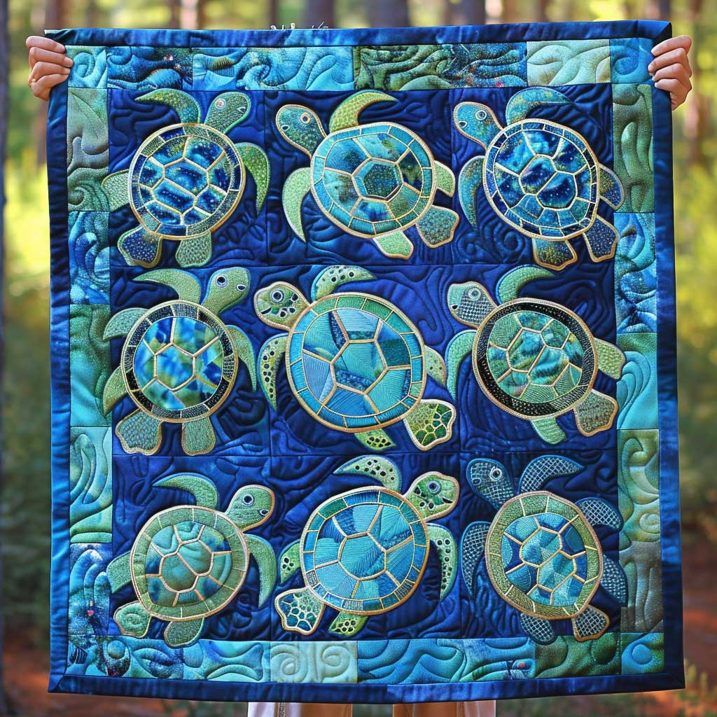 Whimsical Sea Turtles XR0908007CL Quilt