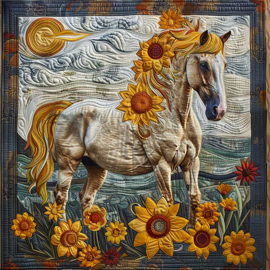 White Horse Sunflower WP2507031CL Quilt