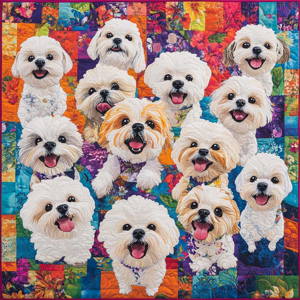 White Shih Tzu XR0808010CL Quilt