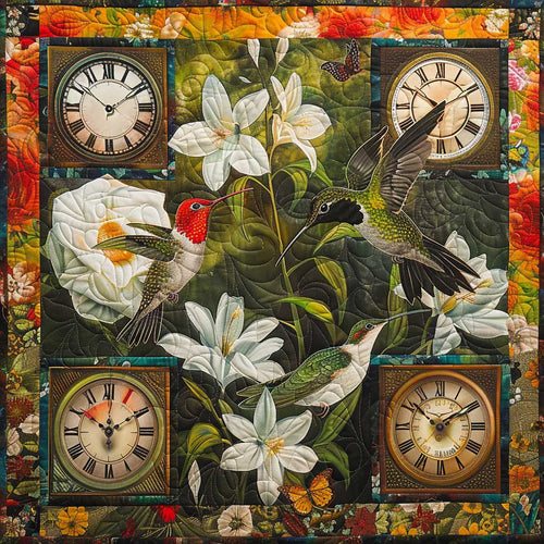 White Time Hummingbirds WM2607001CL Quilt