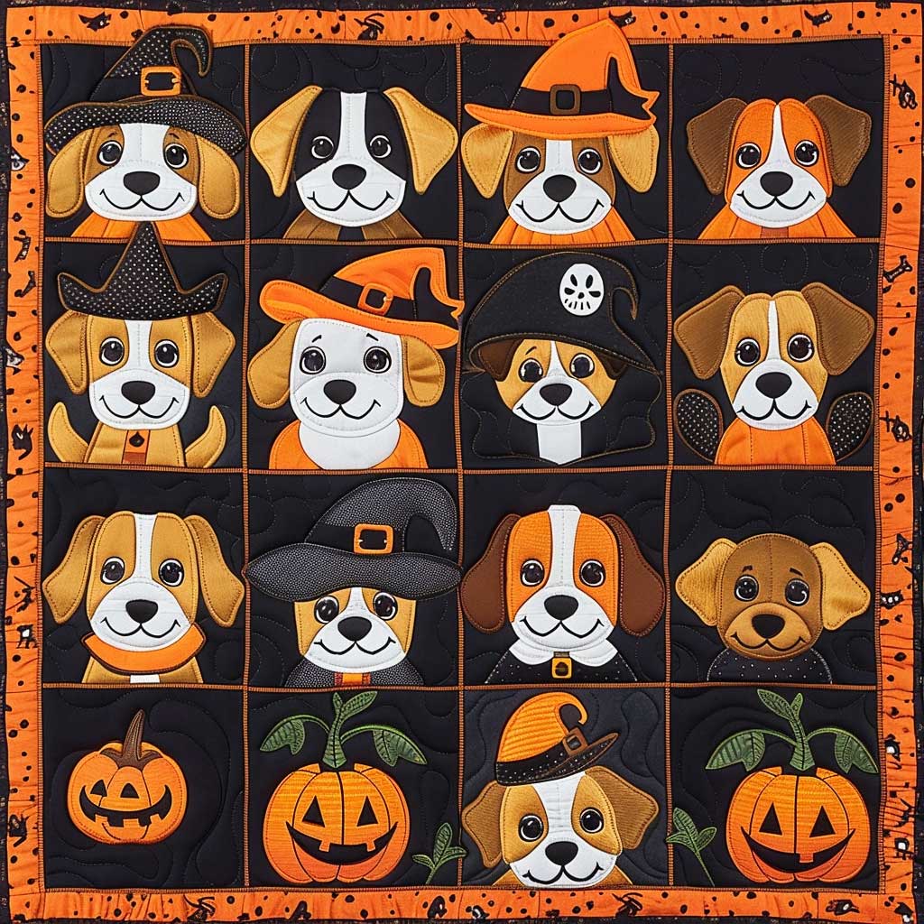 Witch Beagles Love Halloween XR1908015CL Quilt