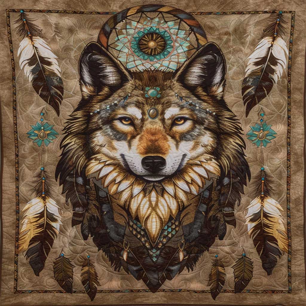 Wolf Native American WJ0307019CL Quilt