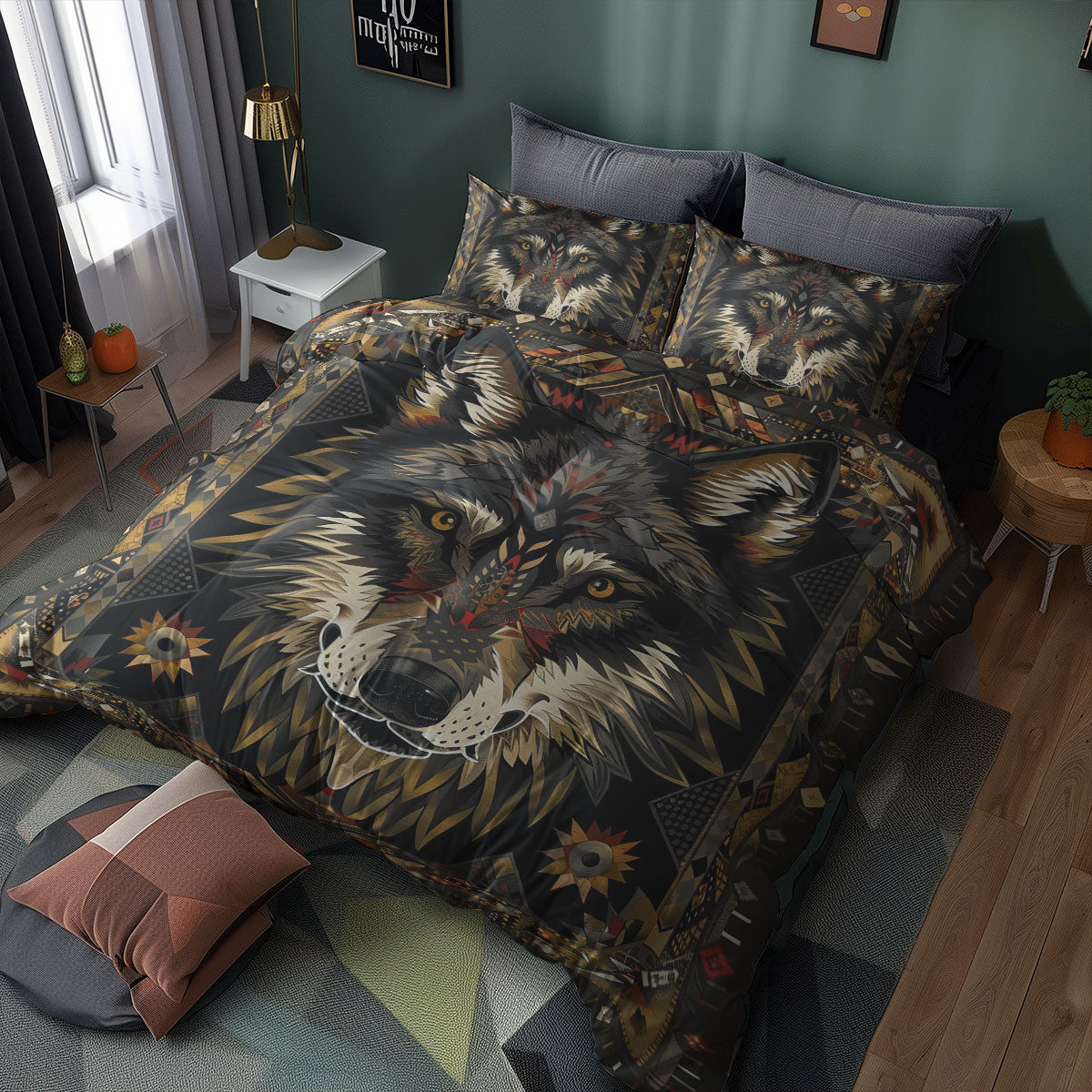 Wolf Native American WJ0606020CL Duvet Cover Set