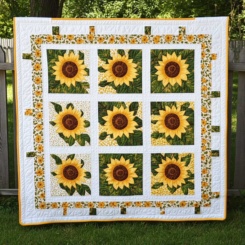 Yellow Sunflower Garden XR0608013CL Quilt