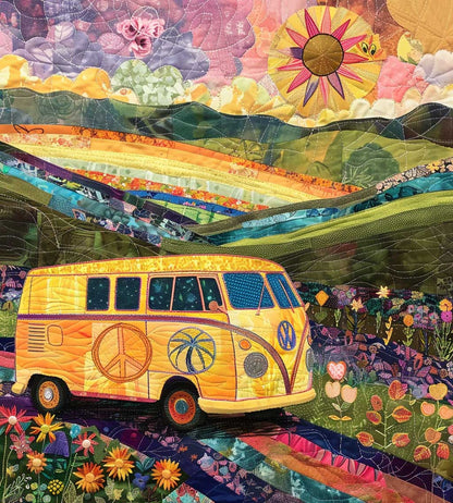 Yellow Van Peace Sign XR1908053CL Quilt